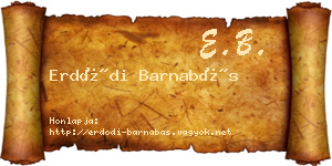 Erdődi Barnabás névjegykártya